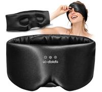 LC-dolida Mulberry Silk Bluetooth Sleep Mask, 100% Blackout & 16hr Playtime | Premium Mulberry Silk,14-16hr Playtime, 3D Contoured Design for Zero Light Gaps, Side Sleeper Friendly with Zero Ear Pressure