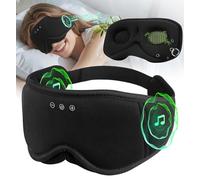 LC-dolida Sleep Mask Headphones Bluetooth 5.4, Bamboo Cotton Eye Mask | 3D Zero Pressure Sleep Headphones & 100% Blackout for Side Sleepers, Travel & Office Nap Gift | Machine Washable