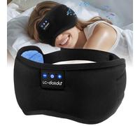 LC-dolida Sleep Mask with Bluetooth Headphones for Side Sleeper, Total Blackout Cotton Eye Sleeping Mask for Women Men, Breathable Sleeping Headphones with Ultra-Thin Stereo Speakers for Deep Sleep