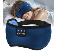 LC-dolida Sleep Mask with Bluetooth Headphones for Side Sleeper, Total Blackout Cotton Eye Sleeping Mask for Women Men, Breathable Sleeping Headphones with Ultra-Thin Stereo Speakers for Deep Sleep