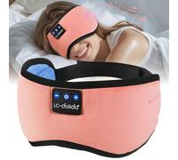 LC-dolida Sleep Mask with Bluetooth Headphones for Side Sleeper, Total Blackout Cotton Eye Sleeping Mask for Women Men, Breathable Sleeping Headphones with Ultra-Thin Stereo Speakers for Deep Sleep