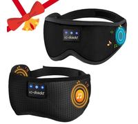 LC-dolida The Ultimate Relaxation kit - Bluetooth 3D Sleep Mask + Breathable Sleep Mask - 100% Total Blackout, Fully Adjustable, Zero Eye Pressure Eye Mask for Sleeping, Travels and Nap