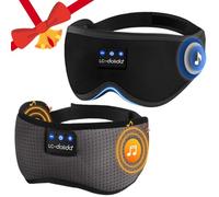 LC-dolida The Ultimate Relaxation kit - Bluetooth 3D Sleep Mask + Breathable Sleep Mask - 100% Total Blackout, Fully Adjustable, Zero Eye Pressure Eye Mask for Sleeping, Travels and Nap