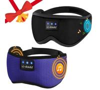 LC-dolida The Ultimate Relaxation kit - Bluetooth 3D Sleep Mask + Breathable Sleep Mask - 100% Total Blackout, Fully Adjustable, Zero Eye Pressure Eye Mask for Sleeping, Travels and Nap