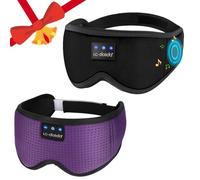 LC-dolida The Ultimate Relaxation kit - Bluetooth 3D Sleep Mask + Breathable Sleep Mask - 100% Total Blackout, Fully Adjustable, Zero Eye Pressure Eye Mask for Sleeping, Travels and Nap