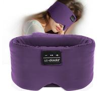 LC-dolida Upgraded Wider Sleep Mask with Headphones, Wireless Sleep Headphones Soft Eye Mask with Bluetooth Earphones for Sleeping Travel Relax Nap,100% Blackout Bluetooth Eye Masks for Women & Men