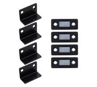 LC LICTOP 1-1/2" Cabinet Magnetic Catch, 0.08 inch Thin L-Shaped Door Magnet with Adhesive & Screws, Magnetic Closures for Tatami, Kitchen Cabinets Doors, Wardrobe, 4Pcs Black