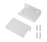 LC LICTOP 1.97 Inch Silver Finger Pulls for Cabinet 50Pcs, 1.26 Inch Hole Spacing, Aluminum Alloy Edge Pulls Furniture Handle, Back Mount Concealed Handles for Cupboard, Drawer, Dresser, Wardrobe
