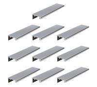 LC LICTOP 150mm/5.91" Back Mount Finger Edge Pull Concealed Handle for Home Kitchen Door Drawer Cabinet,Chrome,128mm/5.04" Hole Center,10Pcs