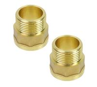 LC LICTOP 2 Pcs 3/4 Female to 3/4 Male Pipe Connector, Brass Heavy Duty Water Hose Adapter Pipe Convert Adapter for RV, Home Plumbing