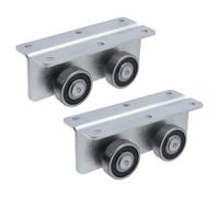 LC LICTOP 2 Pcs Sliding Door Trolley Assembly Roller for Barn or Shed, Heavy Duty 4 Wheel Doors Rollers Replacement for 50 mm/1.97" Wide Taller Strut Channel