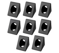 LC LICTOP 2-Way Triangle Corner Bracket for 2020 Aluminum Extrusion, 8Pcs 20x20x20mm Connector Block for 6mm Slot V-Slot 3D Printer Frame, Aluminum Alloy Connection Hardware with M5 Screws, Black