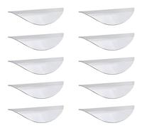 LC LICTOP 3.62 Inch Semi-Circular Chrome Edge Pull Handles for Cabinets 10Pcs, Zinc Alloy Finger Tab Pulls, 1.26 Inch Hole Spacing, Concealed Drawer Handles for Kitchen, Dresser, Wardrobe