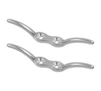 LC LICTOP 4.42 Inch Boat Cleat 2Pcs, 316 Stainless Steel Horn-Shape Dock Cleat with Mounting Screws, Marine Grade Rope Cleat for Deck, Kayak, and Small Boat Docking