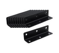 LC LICTOP 4 Inch L Bracket, Heavy Duty Corner Brace, Stainless Steel Shelf Bracket for Wood, 90 Degree Angle Brackets for Shelves, Cabinets, Furniture, 220lbs Capacity per Pair, 10Pcs Black