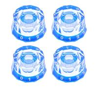 LC LICTOP 4 Pcs Guitar Knobs with Box, Acrylic Electric Guitar Volume Control Knobs Dodecagon Musical Instrument Accessories Transparent (Blue)