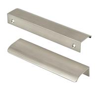 LC LICTOP 5.9 Inch Curved Edge Finger Pulls 10Pcs, 5.04 Inch Hole Spacing, Nickel Plating Aluminum Alloy Funiture Pull, Back Mount Concealed Handles for Cabinets, Cupboard, Drawer, Dresser, Wardrobe