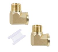 LC LICTOP Brass Elbow Fittings, 1/2 NPT Male x 1/2 NPT Female, Barstock Street Elbow Connector, Forged Brass Fitting for Pipe Hose Line Connection, with 3.28Ft Sealing Tape, 2Pcs