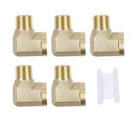 LC LICTOP Brass Elbow Fittings, 3/8 NPT Male x 3/8 NPT Female, Barstock Street Elbow Connector, Forged Brass Fitting for Pipe Hose Line Connection, with 3.28Ft Sealing Tape, 2Pcs