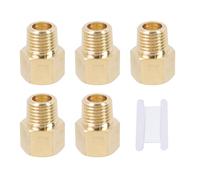 LC LICTOP Brass Fittings, 1/4 NPT Female x 1/4 NPT Male, Barstock Street Pipe Connector, Forged Brass Fitting for Pipe Hose Line Connection, with 3.28Ft Sealing Tape, 5Pcs