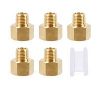 LC LICTOP Brass Fittings, 1/4 NPT Female x 3/8 NPT Male, Barstock Street Pipe Connector, Forged Brass Fitting for Pipe Hose Line Connection, with 3.28Ft Sealing Tape, 5Pcs