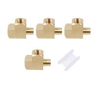LC LICTOP Brass Tee Fittings, 1/8 NPT Male x Dual 1/8 NPT Female, Barstock Street Tee 3-Way Forged Brass Fitting for Pipe Hose Line Connection, with 3.28Ft Sealing Tape, 4Pcs