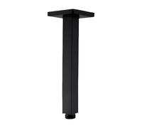 LC LICTOP Ceiling Mount Shower Arm with Square Flange Rain Shower Head Pipe 8 Inch Length G1/2 Thread For Bathroom Stainless Steel Matte Black