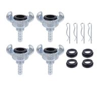 LC LICTOP Chicago Air Fittings, 3/8 Inch Barb End Coupling, 2 Lug Universal Carbon Steel Air Hose Connector, Industrial Pneumatic Hose Fittings, with Rubber Bushing & Locking Pins, 4Pcs