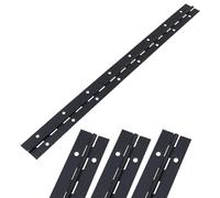 LC LICTOP Continuous & Piano Hinges, 4 Pcs Heavy Duty Stainless Steel Long Flat Hinge, Folding Butt Hinge for Boat, Cabinet Door, Box (Black, 400mm/15.75")
