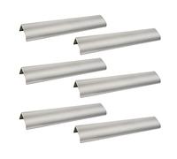 LC LICTOP Curved Edge Pull Handles, 11.8 Inch Edge Finger Tab Handle for Caibnets Drawer Closet Door Wardrobe Cupboard, 8.8 Inch Hole Spacing, 6 Pcs Nickel Edge Pulls