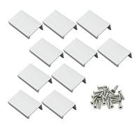 LC LICTOP 50mm Edge Pull Handles 1.97 Inch Finger Tab Handle for Cabinet Closet Door Drawer Wardrobe Cupboard 1.26 Inch Hole Spacing 10 Pcs Silver Edge Pulls