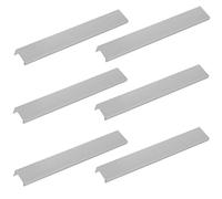 LC LICTOP Edge Pull Handles for Cabinets, 9.84 Inch Aluminum Alloy Finger Tab Pulls, Concealed Drawer Handles for Kitchen, Dresser, Wardrobe, 7.56 Inch Hole Spacing, 6Pcs Silver Edge Pulls