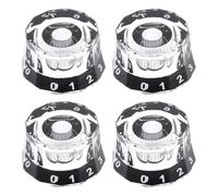 LC LICTOP Guitar Knobs with Box Acrylic Electric Guitar Volume Control Knobs Dodecagon Musical Instrument Accessories Transparent 4 Pcs (Black)