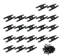 LC LICTOP H Type Black Metal Hinges Uneven Surface Buff Hinges for Furniture Cabinet Drawer Door,65x35mm 20pcs