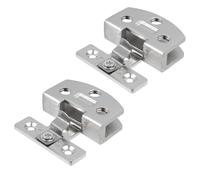 LC LICTOP Hinges for Cabinet Doors Without Drilling, Zinc Alloy Arc Shaped Frameless Door Glass Clamp, Hinge for Showcase Wine Clamps (Small Half Round, 2 Pcs)