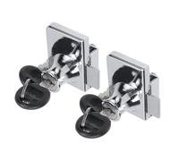LC LICTOP No Drill Showcase Lock for 0.2-0.3 inch Glass, Key Alike - Door to Board Mounting, 2 Sets Chrome Rectangular 1.89 x 1.38 Inch, Zinc Alloy Glass Lock for Display Cabinet or Jewelry Case