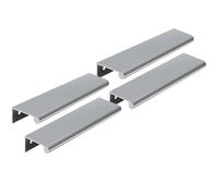 LC LICTOP Rouned Edge Pull Handle for Cabinets, 5.9 Inch Aluminum Alloy Finger Tab Pulls, Concealed Drawer Pull for Kitchen, Dresser, Wardrobe, 5 Inch Hole Spacing, 4Pcs Chrome Plated Edge Pulls