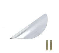 LC LICTOP Seimi-Circle Cabinet Pulls, 92mm/3.62" Length & 32mm/1.26" Hole Centers, Zinc Alloy Drawer Finger Handles for Kitchen Wardrobe Dresser, Nordic Style Modern Hardware, 10Pcs Silver