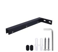 LC LICTOP Shower Glass Door Fixing Clamp Fixed Holder Bracket Frameless Wall Support Bar 304 Stainless Steel L Shape Matte Black Mount Brace (Left Wall, Glass On Right)