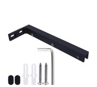 LC LICTOP Shower Glass Door Fixing Clamp Fixed Holder Bracket Frameless Wall Support Bar L Shape Matte Black Mount Brace 304 Stainless Steel (Right Wall, Glass On Left)