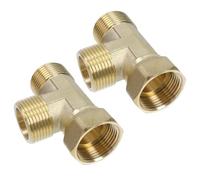 LC LICTOP Tee 3 Way Pipe Adapter, 3/4" Brass Tee Shape Fitting Connector Diverter for Gas Pipe Water Heater, 1 Pcs (Female Male Male)