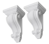 LC LICTOP Traditional Pilaster Corbel DIY Decorative Home Wall Decoration Vintage Home Decor Millwork Corbel 4"x4"x7.16",White, 2pcs