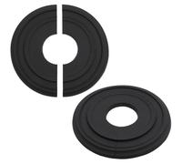 LC LICTOP White Split Ceiling Medallion, 12.28" OD x 3.94" ID for Ceiling Fans and Light Fixtures, PU Decorative Ceiling Fan Light Cover for Home Decor Living Room Bedroom, 2Pcs Black