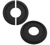 LC LICTOP White Split Ceiling Medallion, 9.88" OD x 3.8" ID for Ceiling Fans and Light Fixtures, PU Decorative Ceiling Fan Light Cover for Home Decor Living Room Bedroom, 2Pcs Black