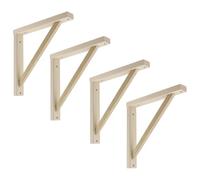 LC LICTOP Wooden Shelf Brackets, Rustic Wall Mount Triangle Standard DIY Solid Wooden Board Bracket with Screws for Study Rooms, Storage Room Shelves (11" x 11", 4 Pcs)