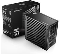 LC-POWER LC1200P V3.0 1200 W Full Modular 80 Plus Platinum 135 mm Fan Ultra-Low Noise Digital Power Supply Unit, ATX 3.0 & PCIe 5.0 GPU Support, Gaming Intelligence, Sleeved Cable