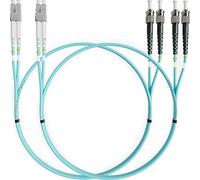 LC to ST OM3 Fibre Patch Cable Multimode (LSZH) 50/125 10G Duplex - 1M (2 Pack) - Beyondtech PureOptics Lead Series