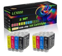 LC1000 Compatible for Brother Ink Cartridges with Chip DCP-770CW FAX-1355 FAX-1360 FAX-1460 FAX-1560 MFC-240C Printers (2 Set)