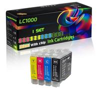LC1000 Compatible for Brother Ink Cartridges with Chip MFC-440CN MFC-465CN MFC-5460CN MFC-5860CN MFC-660CN MFC-680CN MFC-845CW Printers (1 Set)