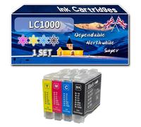 LC1000 Ink Cartridges Compatible for Brother MFC-440CN MFC-465CN MFC-5460CN MFC-5860CN MFC-660CN MFC-680CN MFC-845CW Printers (1 Set)